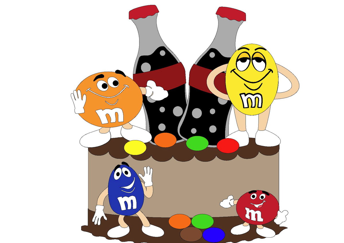Kit com 5 arquivos de corte 01-M&M TOPO DE BOLO EM CAMADAS