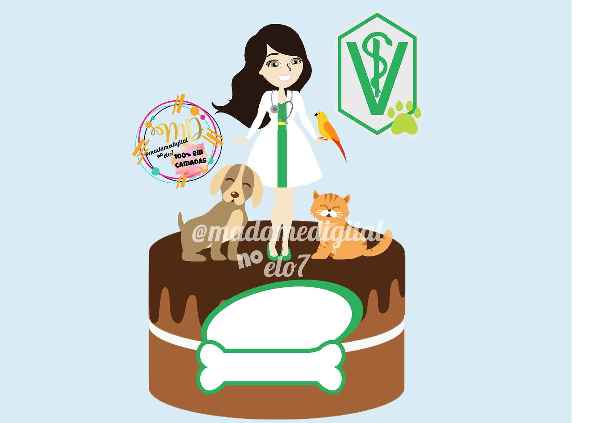 Kit com 5 arquivos de corte:01-VETERINARIA TOPO EM CAMADAS