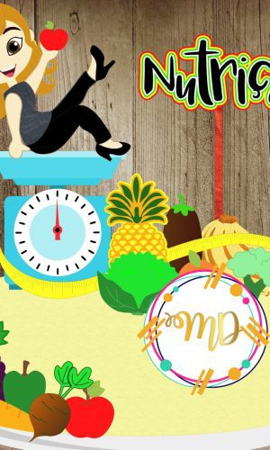 Kit com 5 arquivos de corte 01-NUTRIÇÃO TOPO DE BOLO CAMADAS
