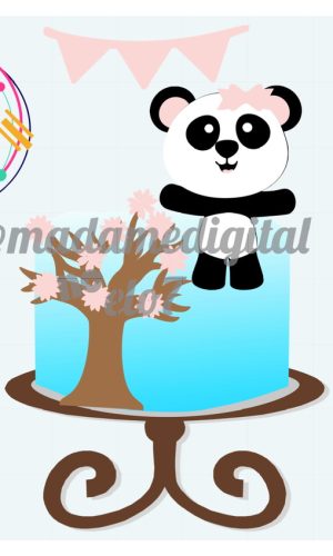 Kit com 5 arquivos de corte:01-PANDA TOPO DE BOLO (camadas)