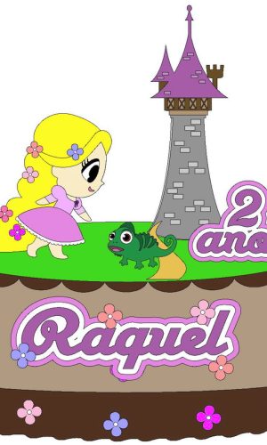 Kit com 5 arquivos de corte 01-RAPUNZEL TOPO CAMADAS