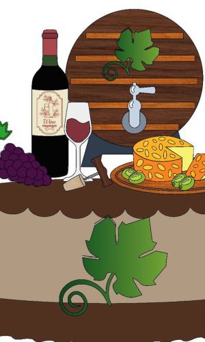 Kit com 5 arquivos de corte 01-VINHO TOPO DE BOLO EM CAMADAS
