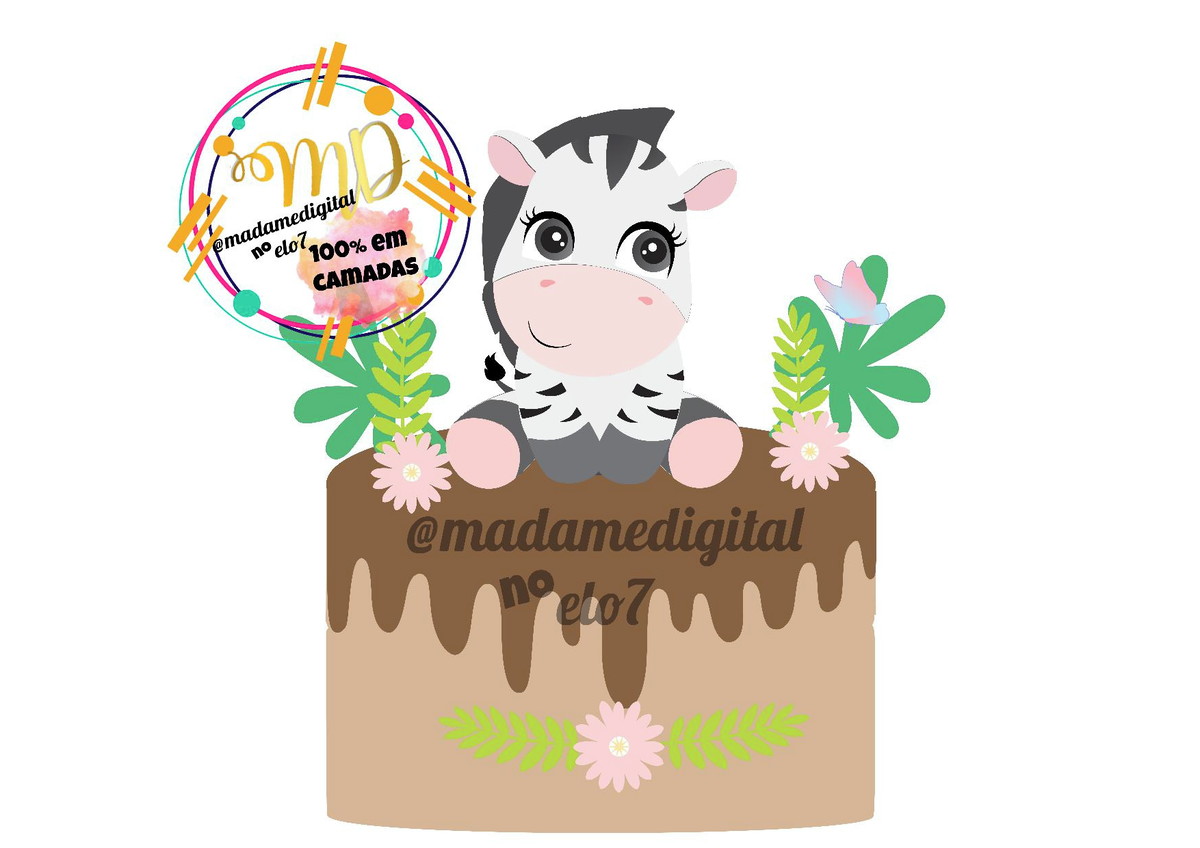 Kit com 5 arquivos de corte:01-ZEBRA TOPO (CAMADAS) - Imagem 3