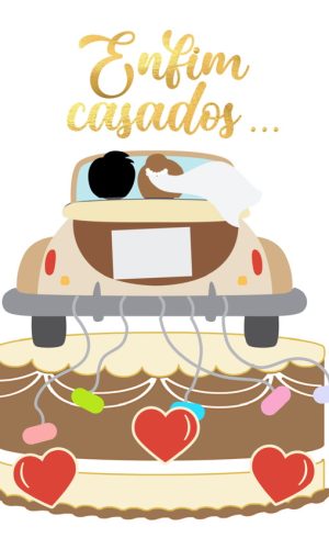 Kit com 5 arquivos de corte: 02-CASAMENTO (camadas)