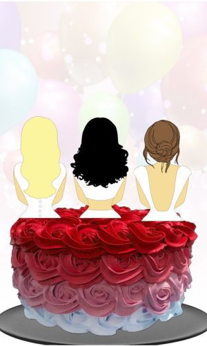 Kit com 5 arquivos de corte 02-MULHERES TOPO DE BOLO CAMADAS