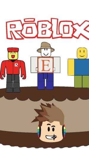 Kit com 5 arquivos de corte 02-ROBLOX TOPO DE BOLO EM CAMADA