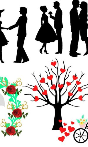 Kit com 5 arquivos de corte 04- CASAMENTO TOPO DE BOLO