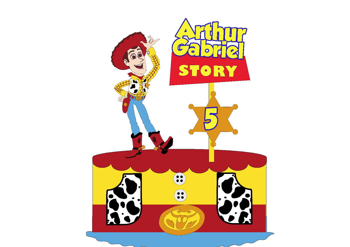 Kit com 5 arquivos de corte 04-TOY STORY TOPO EM CAMADAS