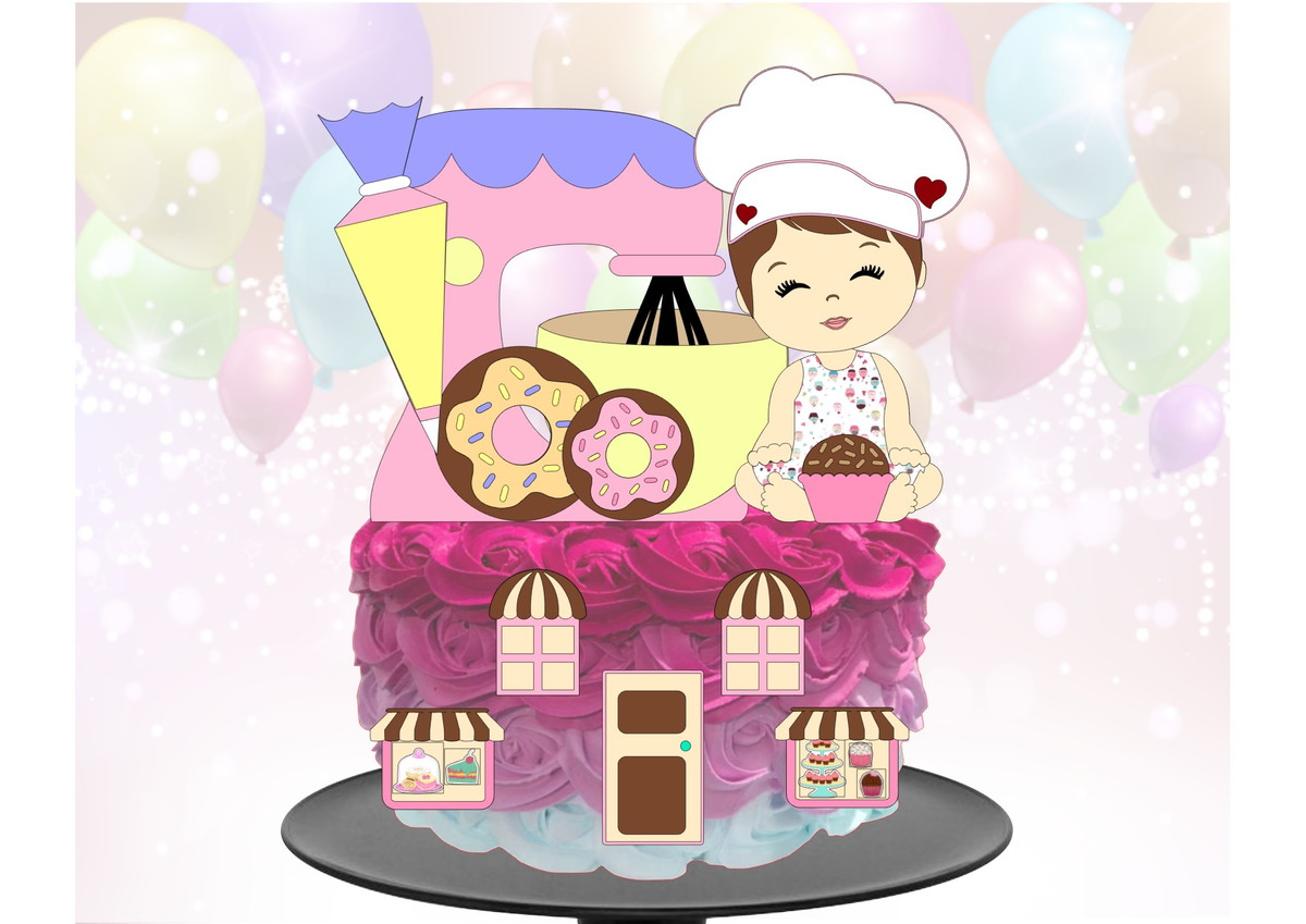 Kit com 5 arquivos de corte 05-CONFEITARIA TOPO EM CAMADAS