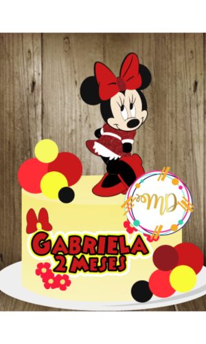 Kit c/ 5 arquivos de corte 06-MINNIE TOPO DE BOLO EM CAMADAS
