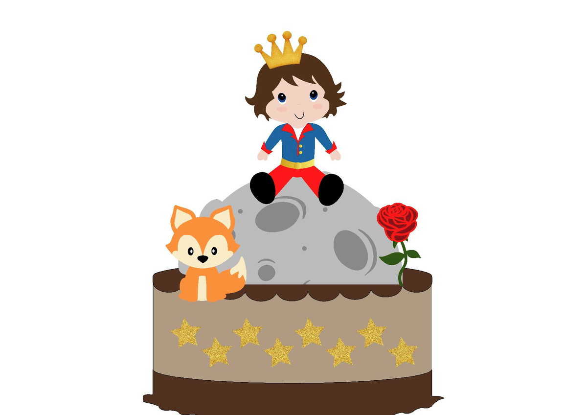 Kit com 5 arquivos de corte 08-PEQUENO PRINCIPE TOPO CAMADAS