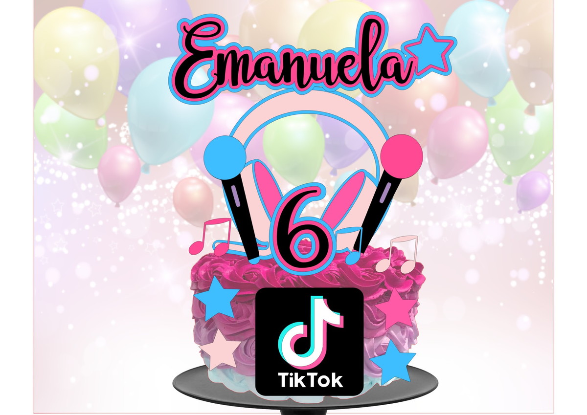 Kit com 5 arquivos de corte 08-TIK TOK TOPO DE BOLO CAMADAS