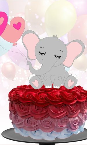 Kit com 5 arquivos de corte 11-ELEFANTE TOPO DE BOLO CAMADAS