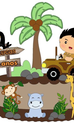 Kit com 5 arquivos de corte 11-SAFARI TOPO CAMADAS