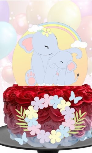 Kit com 5 arquivos de corte 15-ELEFANTE TOPO EM CAMADAS