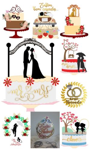 Arquivo de Corte 9 topos de Bolo Casamento
