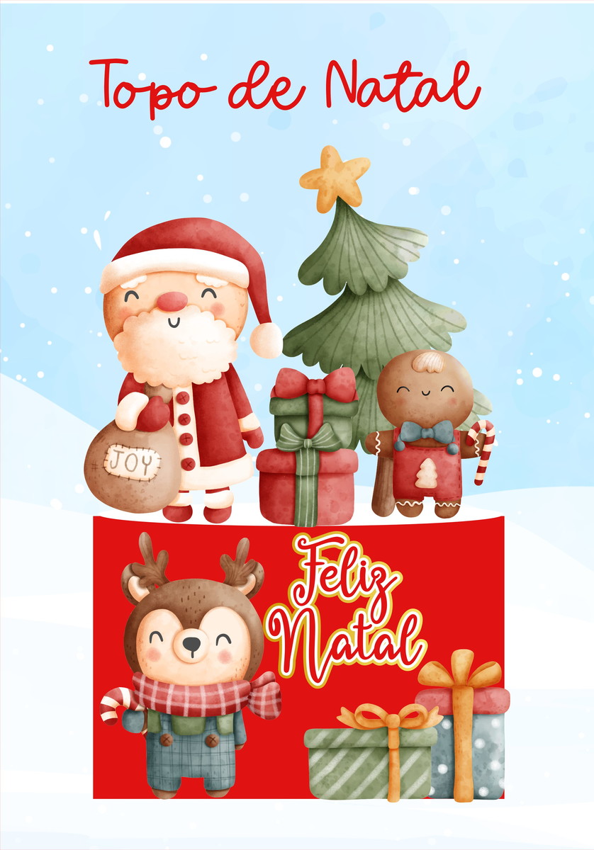 Arquivo de Corte Aquarela Papai Noel