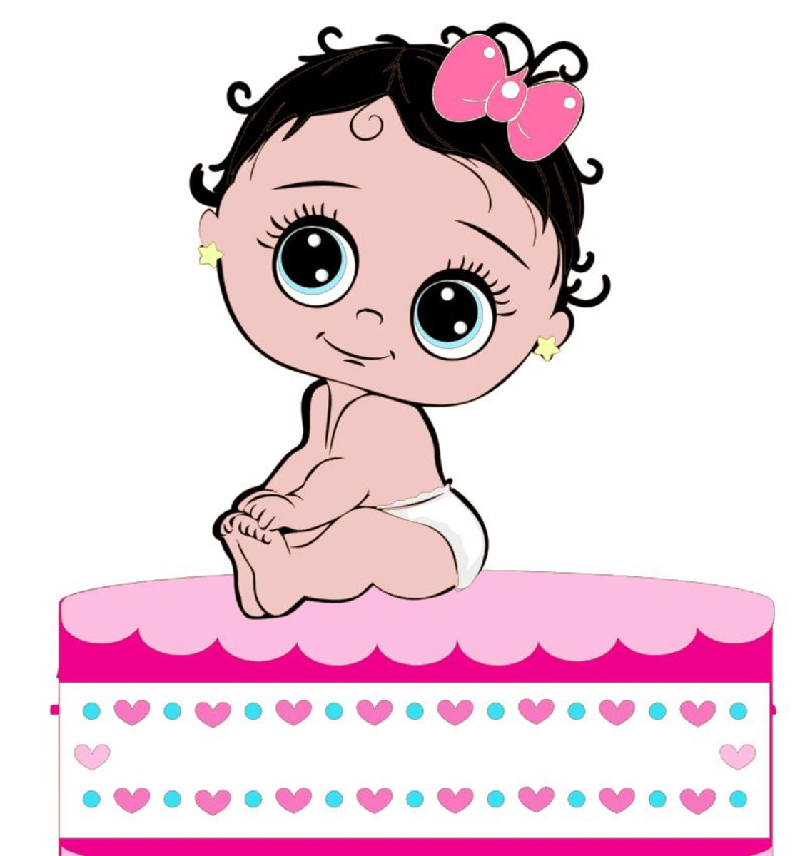 Arquivo de Corte Bebe Menina Sentada Cute