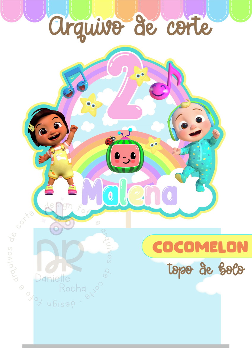 Arquivo de Corte - Cake Topper Cocomelon Menina