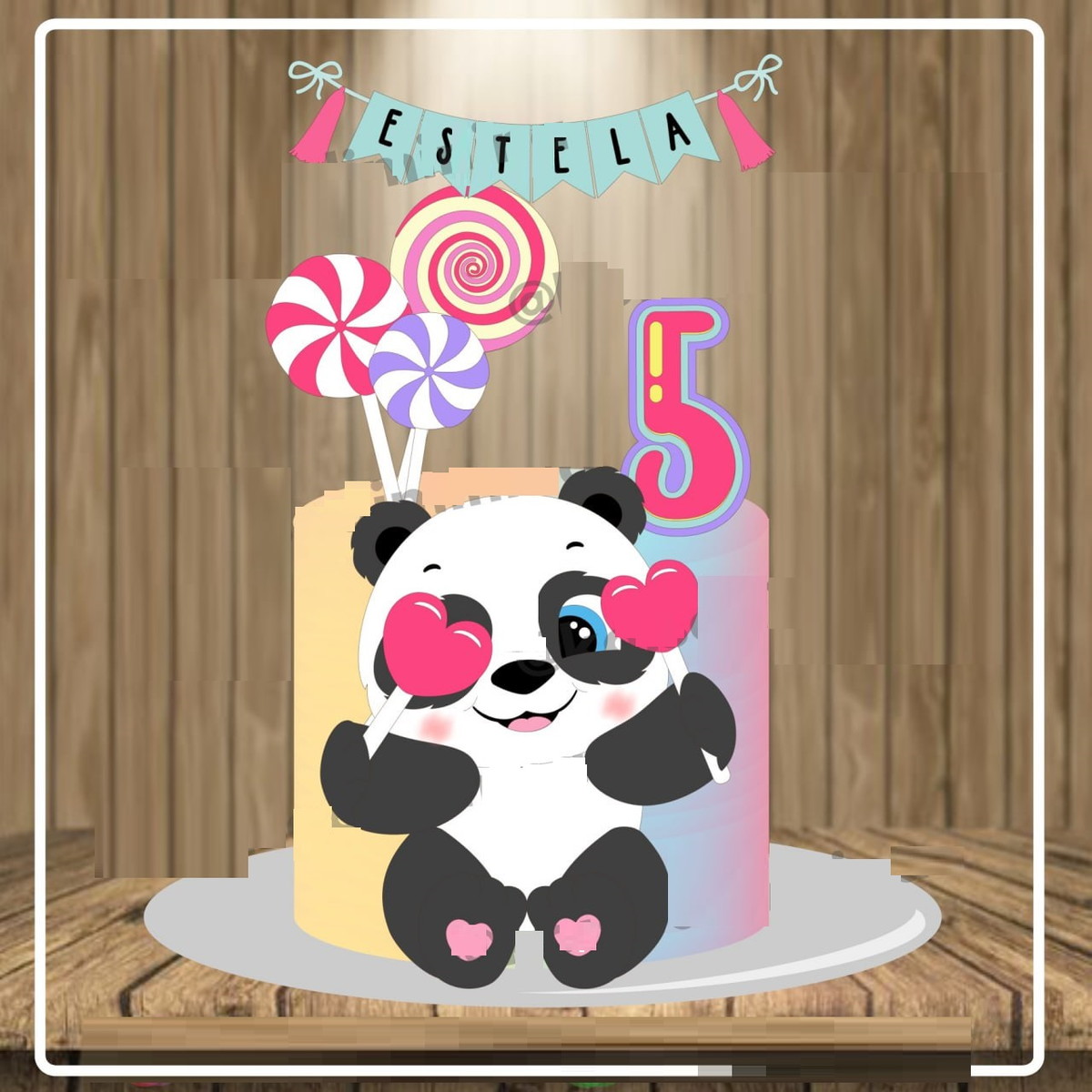 Arquivo de Corte Combo 19 Topos de Bolo Panda (compre 1 Lv+9 - Imagem 3