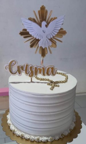 Arquivo de Corte Topo de Bolo Crisma Espirito Santo Camadas