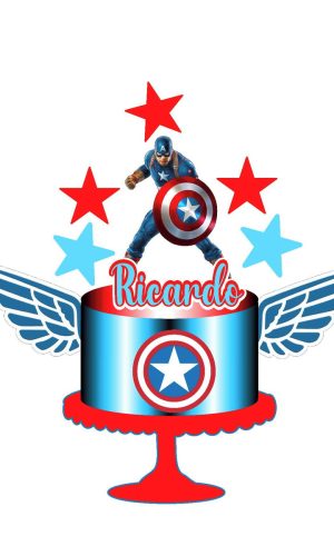 Arquivo de Corte Digital Topo Capitão América + Brinde