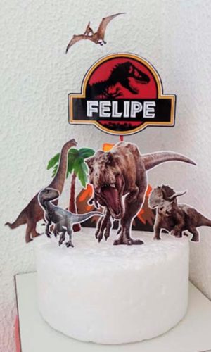 Arquivo de Corte Topo de Bolo Dinossauros + KIT JURASSIC