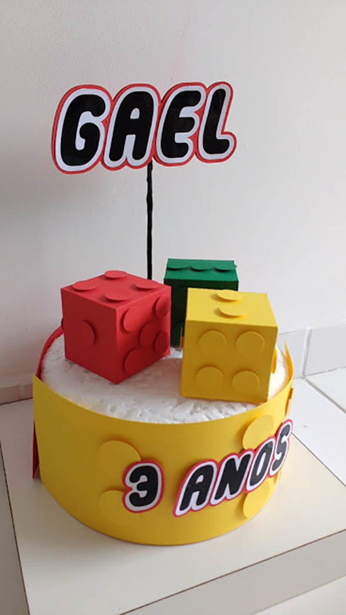 Arquivo de Corte Digital Topo de Bolo Lego Normal + brindes - Imagem 2