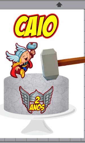 Arquivo de Corte Digital Topo de Bolo Thor + BRINDE