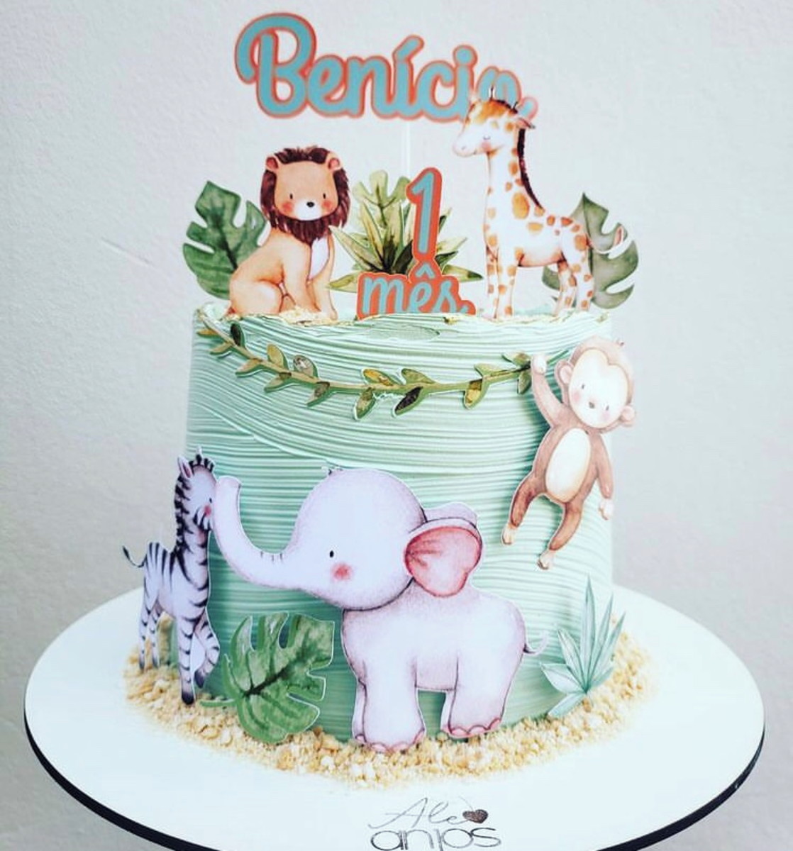 Arquivo De Corte E Elementos Safari Aquarela Topo De Bolo - Imagem 2