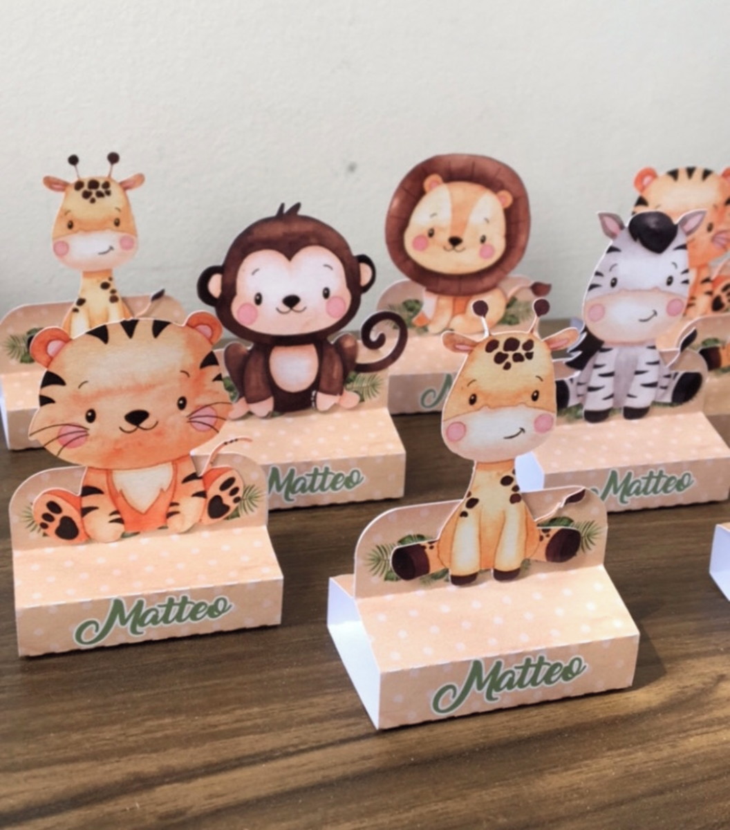 Arquivo De Corte E Elementos Safari Aquarela Topo De Bolo - Imagem 3