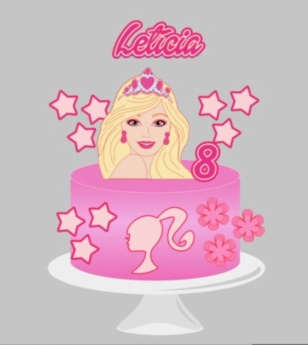Arquivo De Corte Em Camadas Topo Bolo Barbie