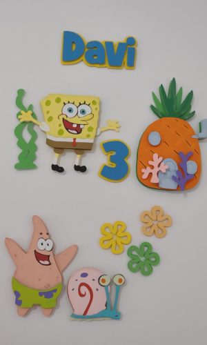 Arquivo de corte em camadas topo bolo Bob esponja