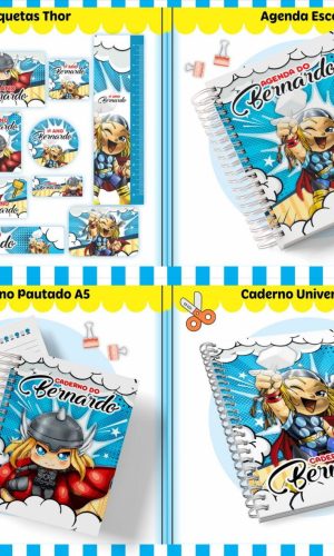 Arquivo de Corte Etiqueta Escolar Thor pdf Png