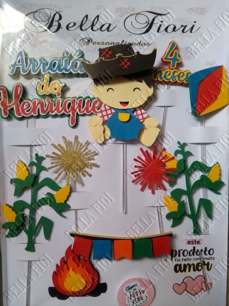 ARQUIVO DE CORTE - ARRAIÁ MENINO BABY CAMADAS - BELLA FIOR - Imagem 3