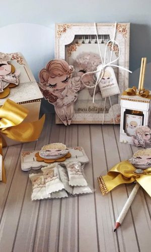 Arquivo de Corte Kit de Batizado de Menina Dourado