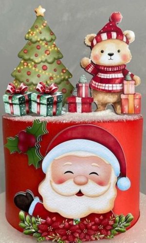 Arquivo de Corte Kit Topo de Bolo Natal Aquarelado