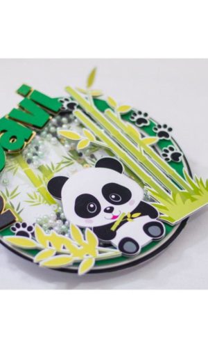 Arquivo de corte Panda Topper de Bolo STUDIO PDF