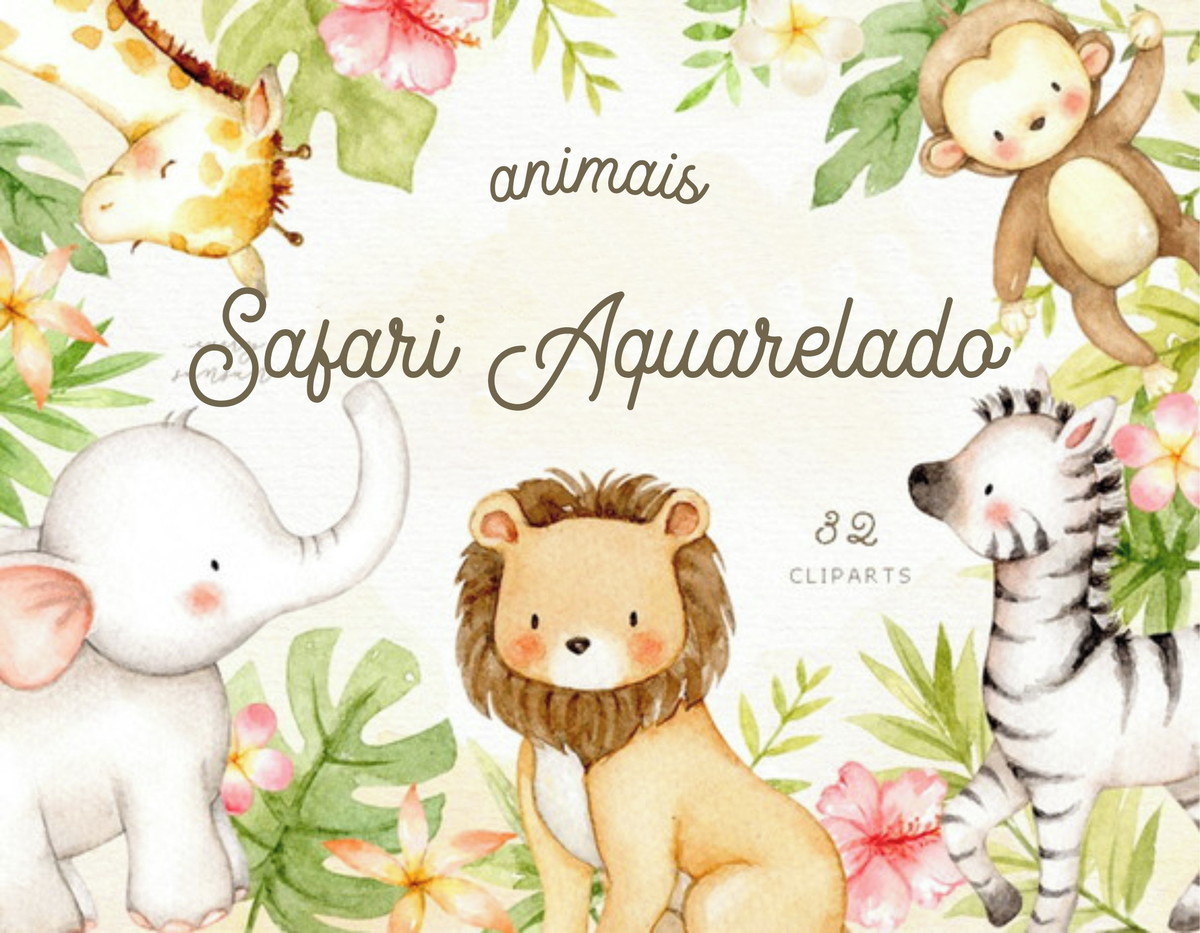 Arquivo de corte Safari Aquarelado