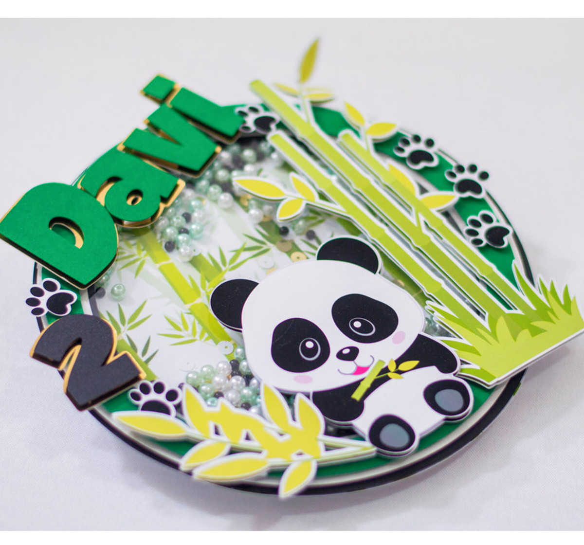 Arquivo De Corte Shaker Topo De Bolo Panda - Imagem 2