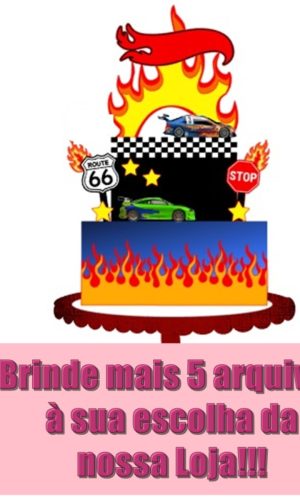 Arquivo de Corte Silhouette - Topo de bolo Hot wheels