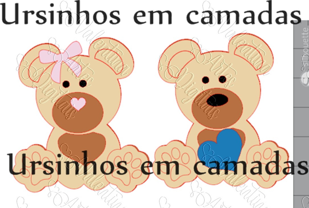 Arquivo de Corte - Ursinhos em camadas