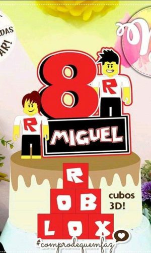 Arquivo de corte STUDIO - Topo de Bolo Roblox (R206)
