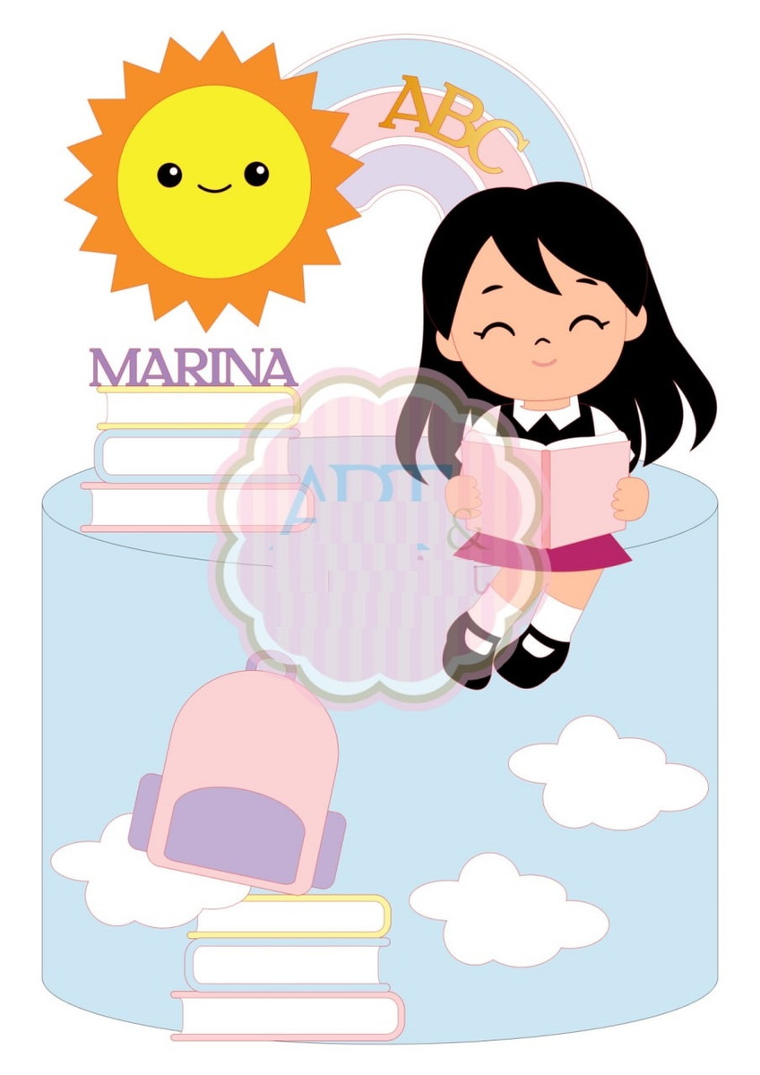 Arquivo de Corte -topo Abc Menina - Imagem 2