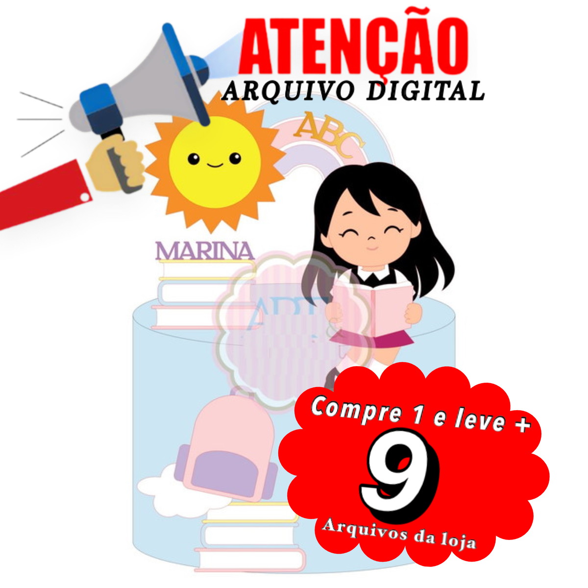 Arquivo de Corte -topo Abc Menina