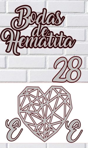 Arquivo de Corte Topo Bolo Bodas de Hematitas Studio
