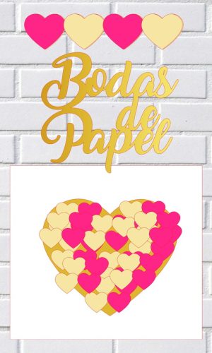 Arquivo de Corte Topo Bolo Bodas de Papel Studio