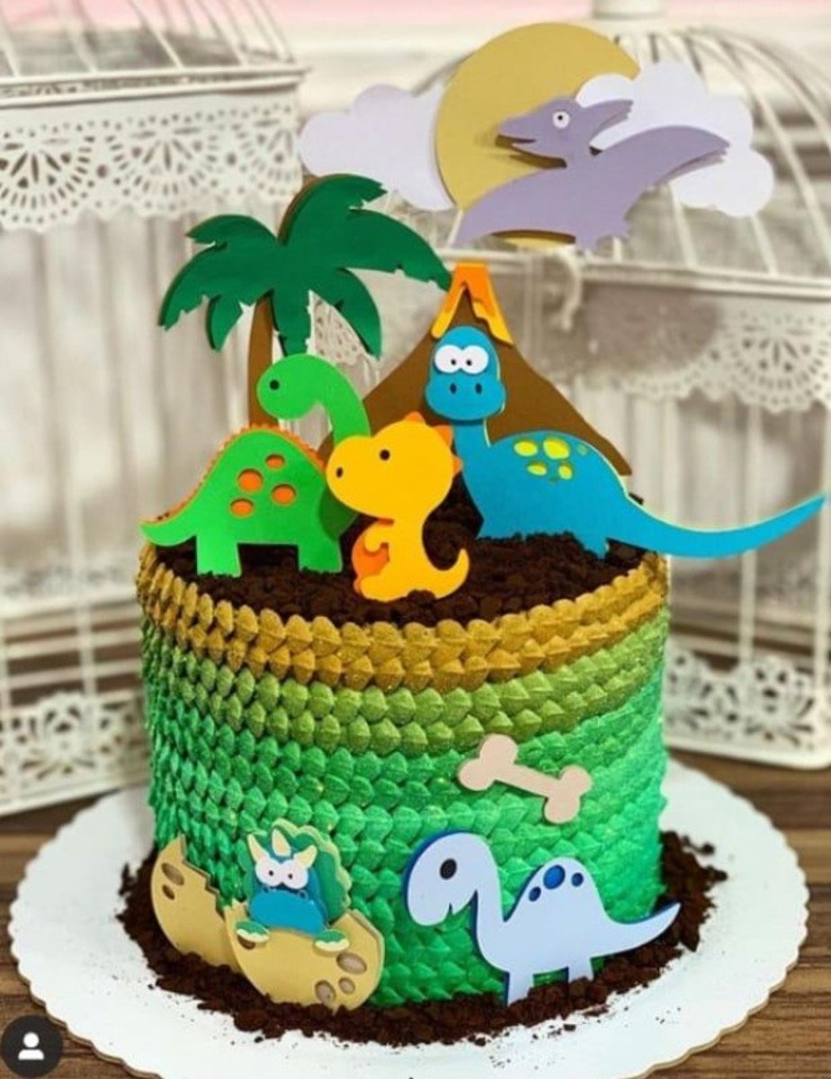 Arquivo De Corte Topo Bolo Dino Cute