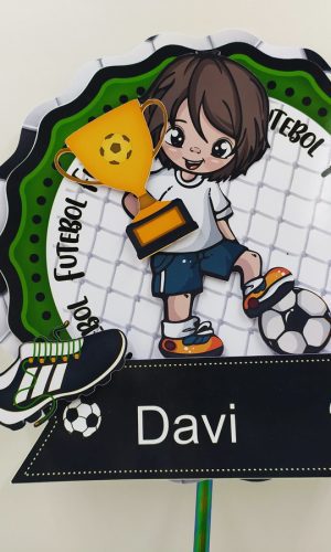 Arquivo de Corte Topo Bolo Futebol circular - Studio e PDF