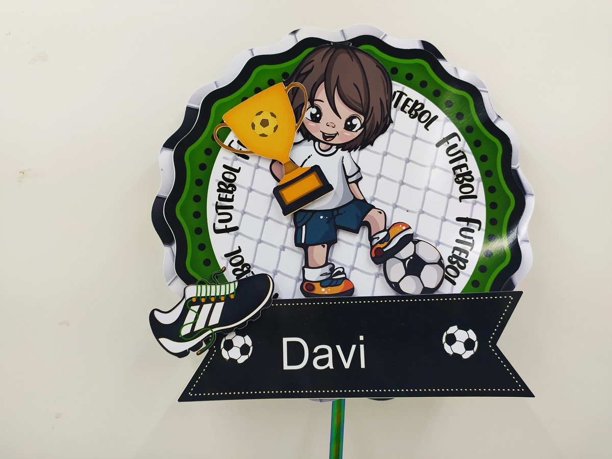 Arquivo de Corte Topo Bolo Futebol circular - Studio e PDF